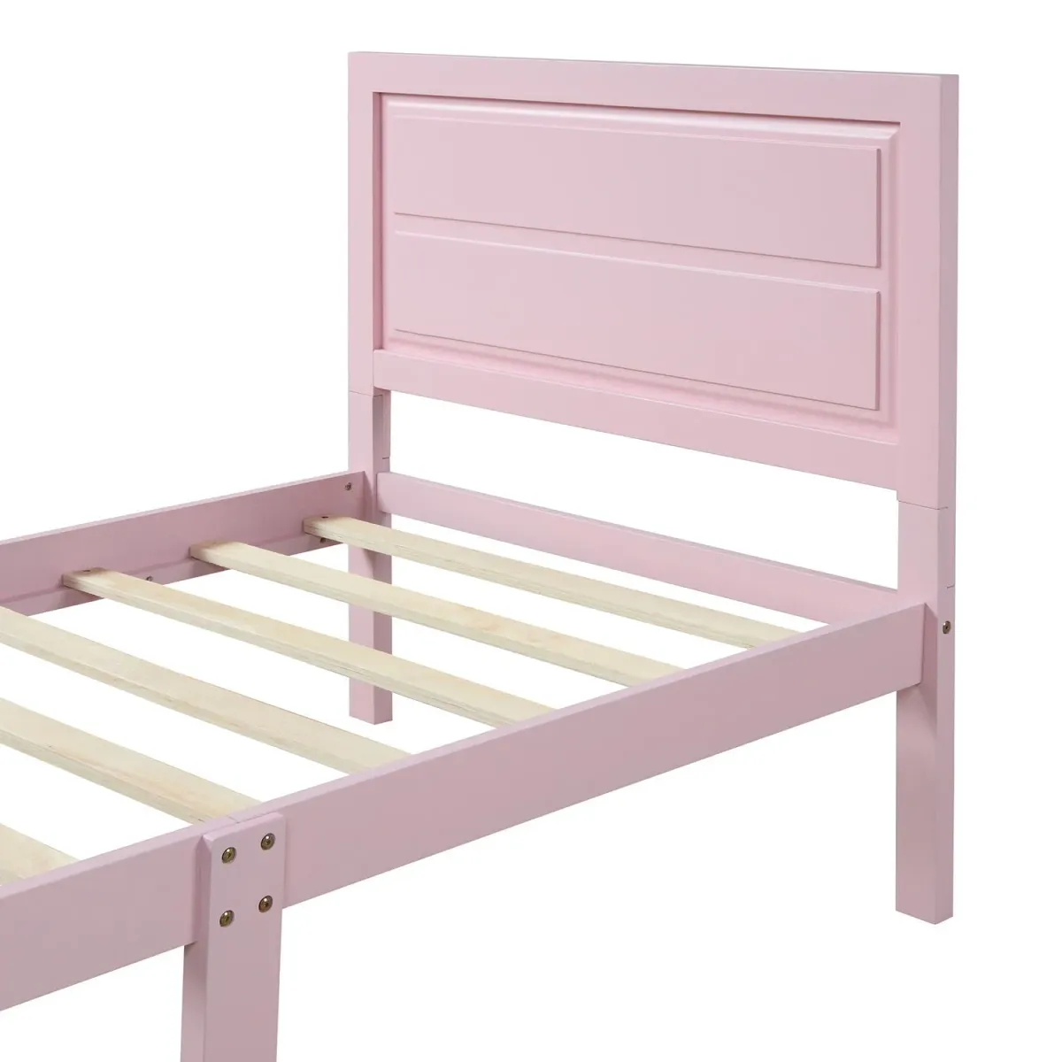 Twin Platform Bed Frame Mattress Foundation With Headboard And Wood Slat Support