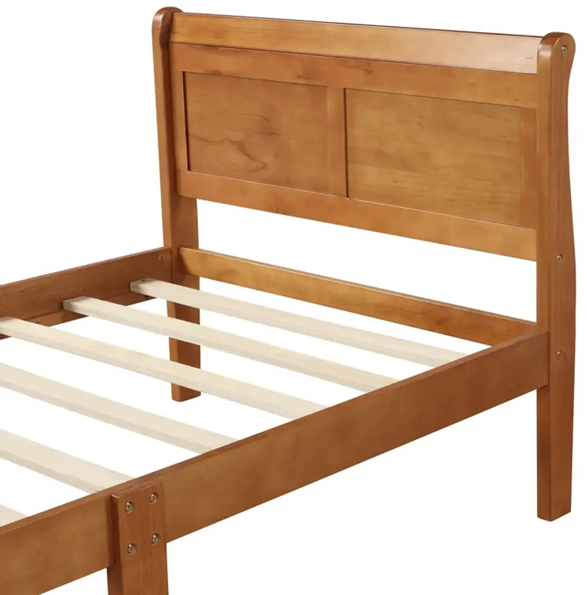 Twin Platform Bed Frame Mattress Foundation Sleigh Bed With Headboard / Footboard / Wood Slat Suppor