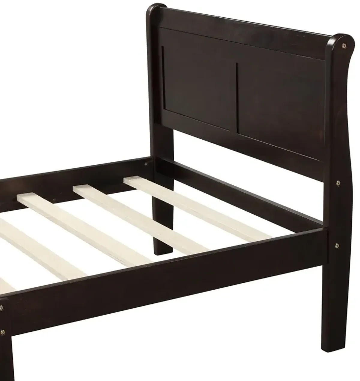 Twin Platform Bed Frame Mattress Foundation Sleigh Bed With Headboard / Footboard / Wood Slat Suppor