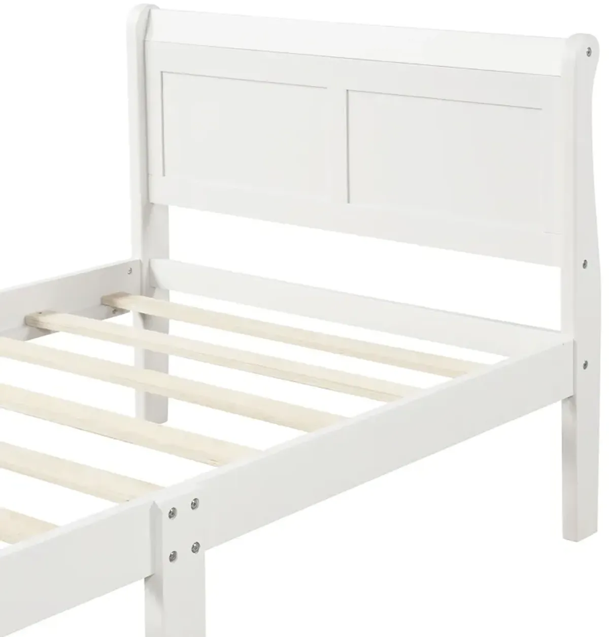 Twin Platform Bed Frame Mattress Foundation Sleigh Bed With Headboard / Footboard / Wood Slat Suppor