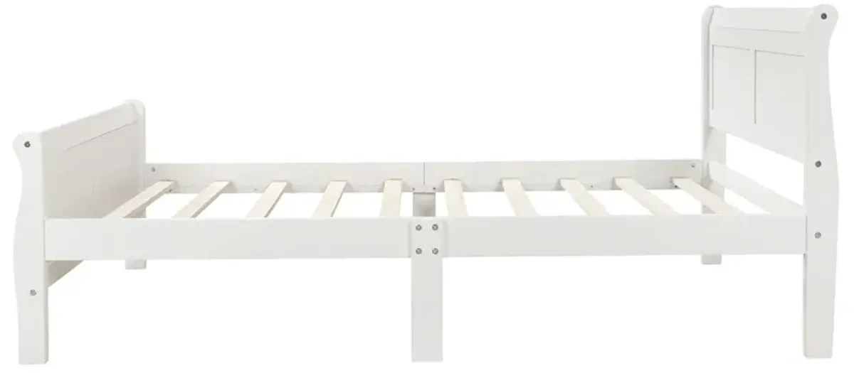 Twin Platform Bed Frame Mattress Foundation Sleigh Bed With Headboard / Footboard / Wood Slat Suppor