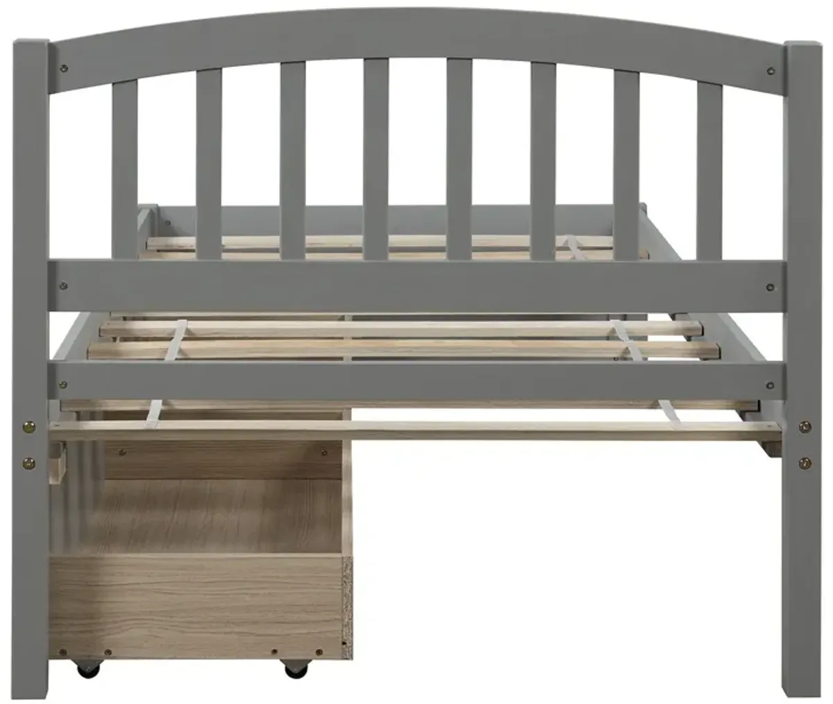 Platform Storage Bed Wood Bed Frame With Two Drawers And Headboard