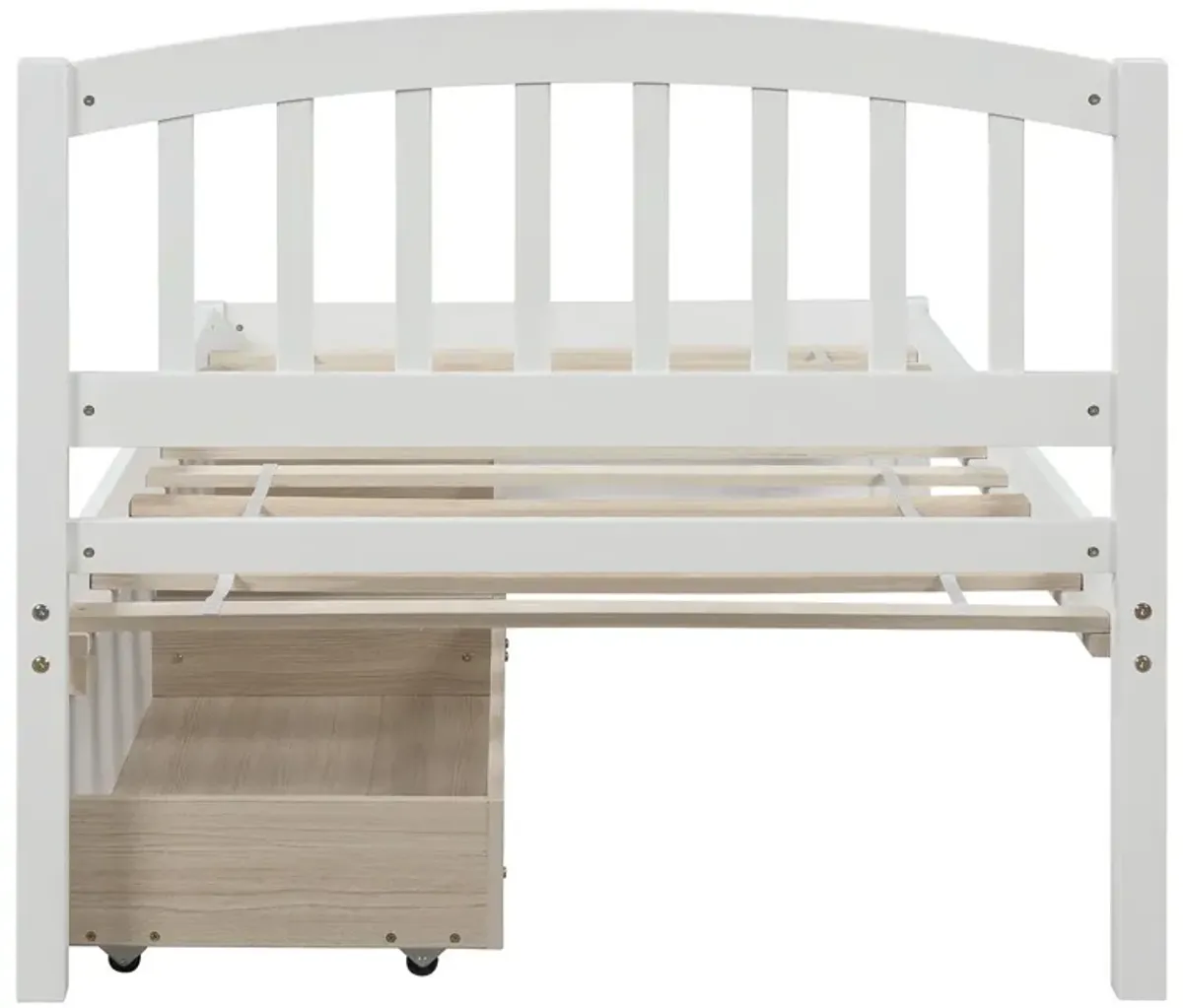 Platform Storage Bed Wood Bed Frame With Two Drawers And Headboard