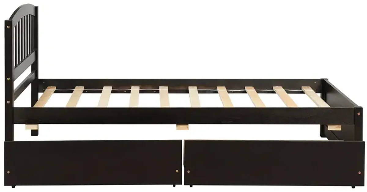 Twin Size Platform Bed With Two Drawers