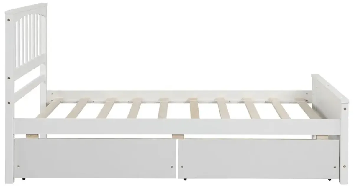 Twin Size Platform Bed With Two Drawers