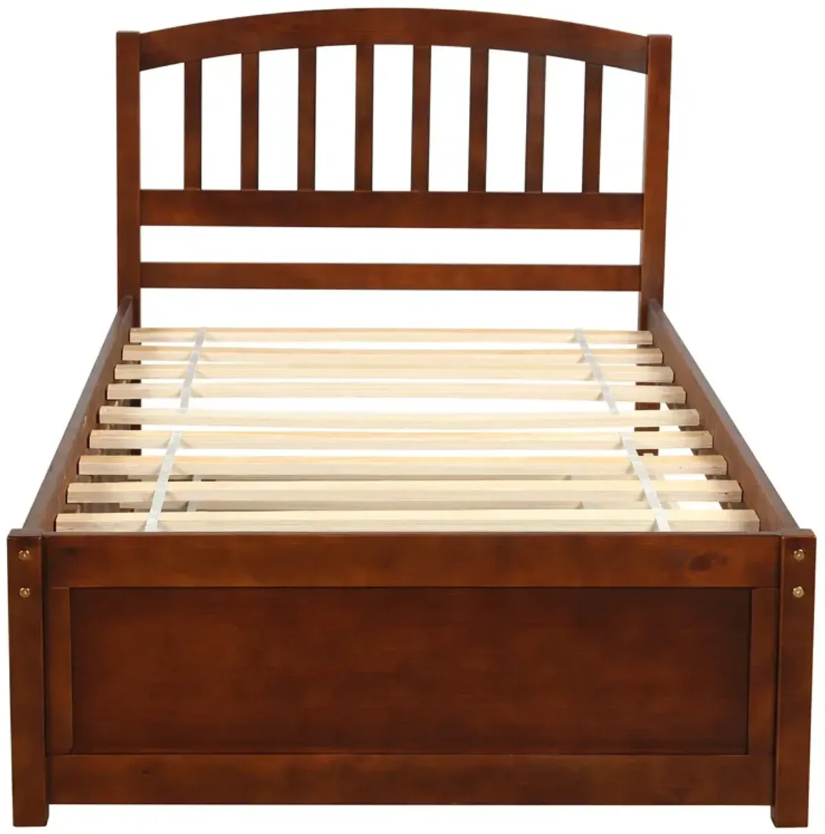 Twin Size Platform Bed Wood Bed Frame With Trundle