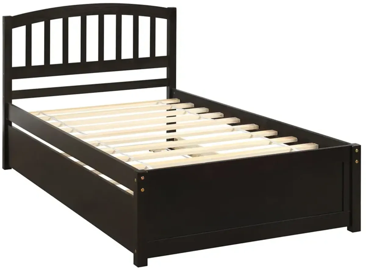 Twin Size Platform Bed Wood Bed Frame With Trundle