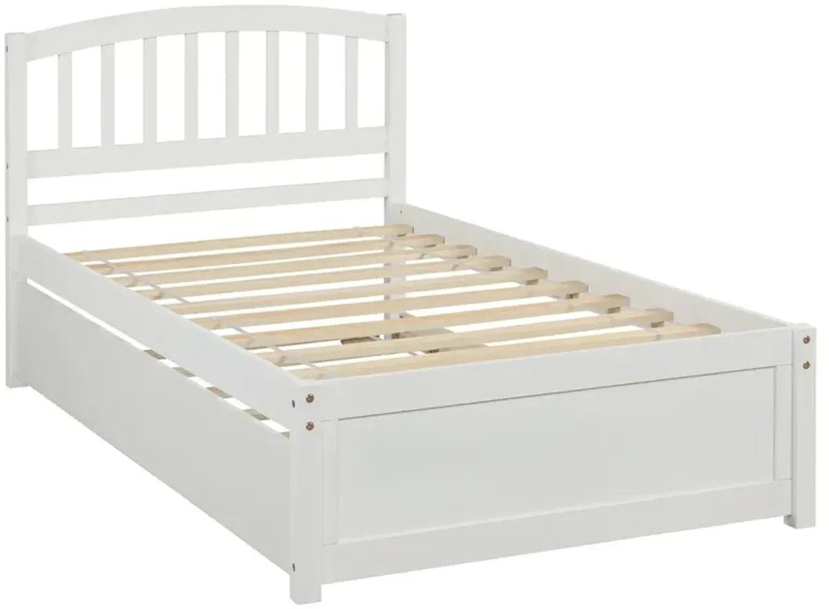 Twin Size Platform Bed Wood Bed Frame With Trundle