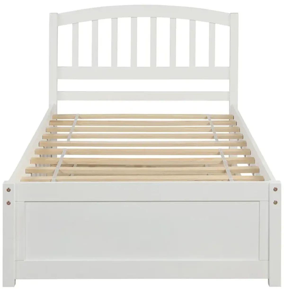 Twin Size Platform Bed Wood Bed Frame With Trundle