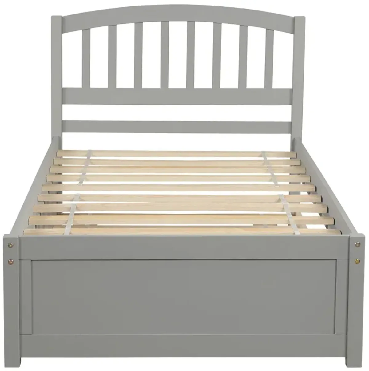 Twin Size Platform Bed Wood Bed Frame With Trundle