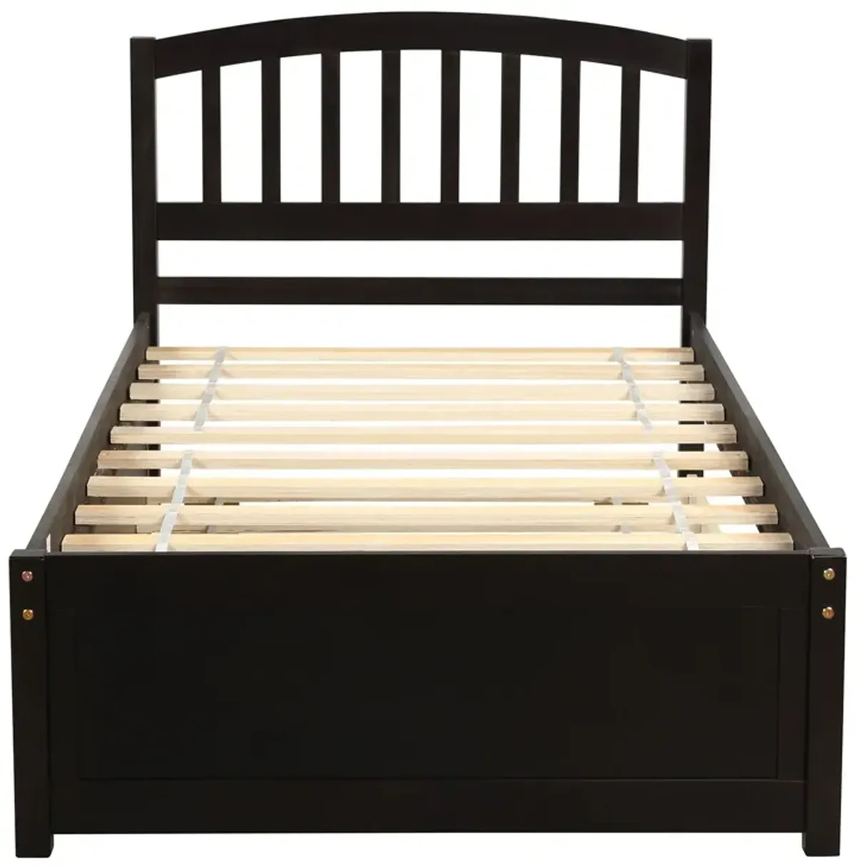 Twin Size Platform Bed Wood Bed Frame With Trundle