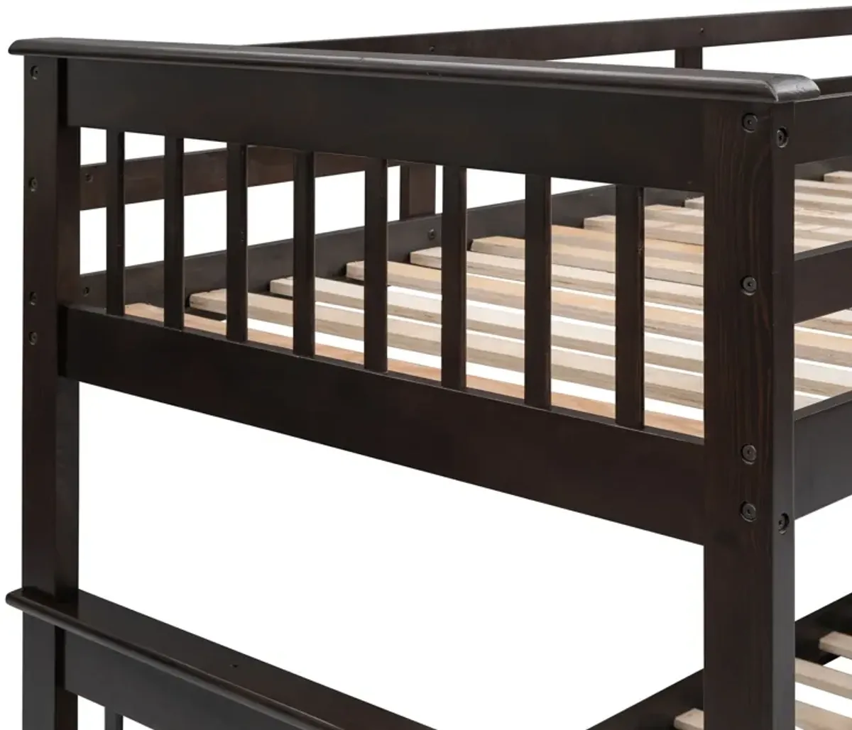 Twin Over Full Stairway Bunk Bed With Drawer, Storage And Guard Rail For Bedroom, Dorm, For Adults