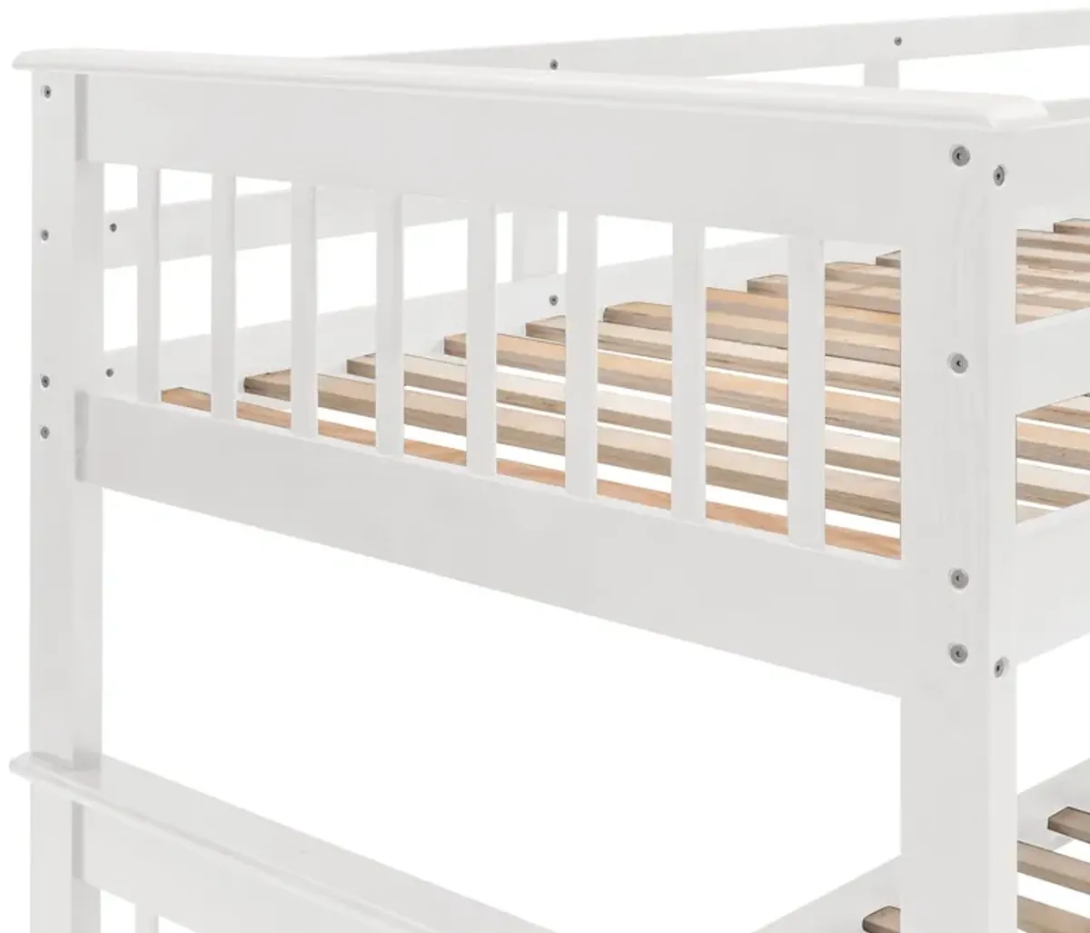 Twin Over Full Stairway Bunk Bed With Drawer, Storage And Guard Rail For Bedroom, Dorm, For Adults