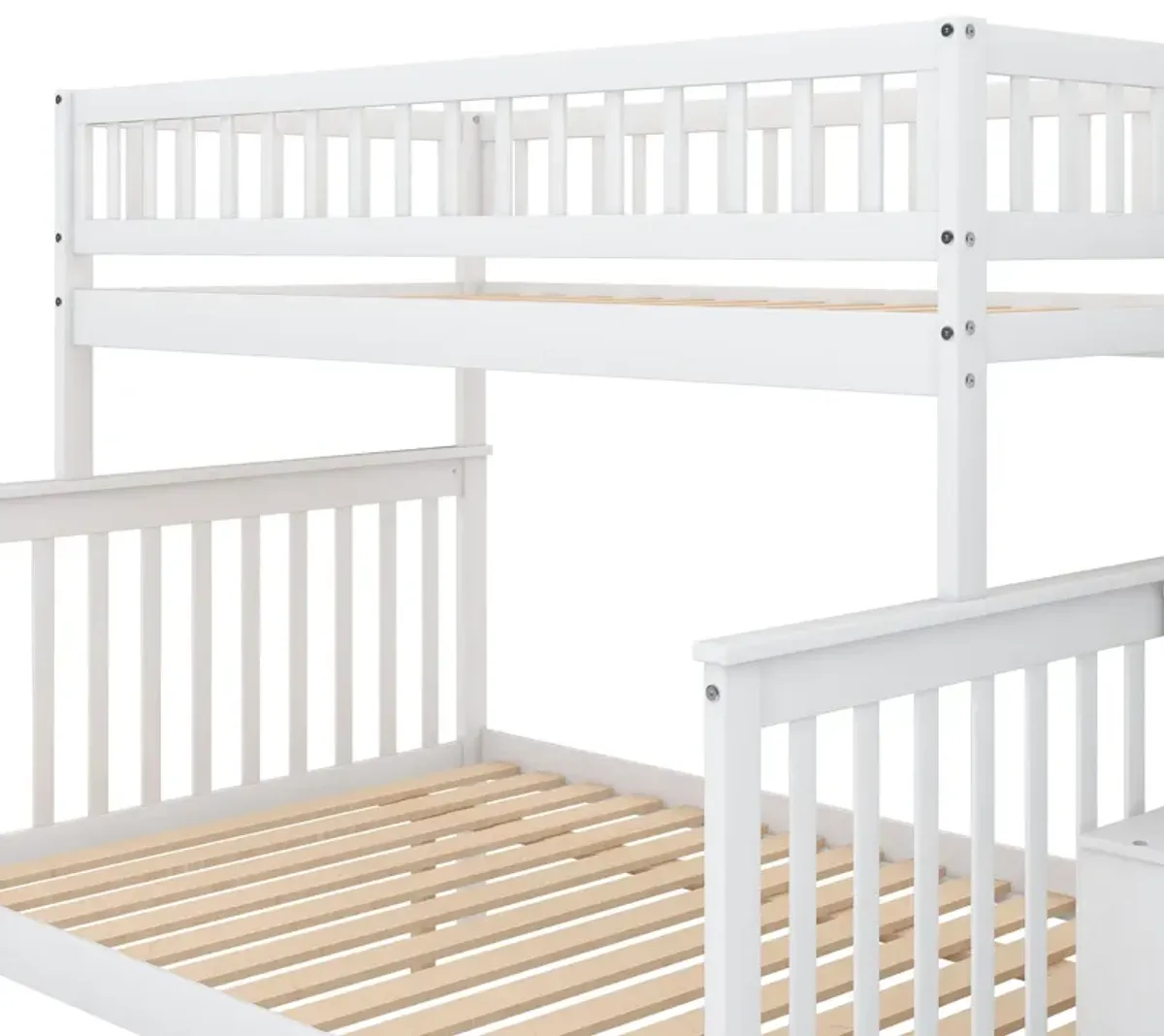 Twin Over Full Bunk Bed With Trundle And Staircase