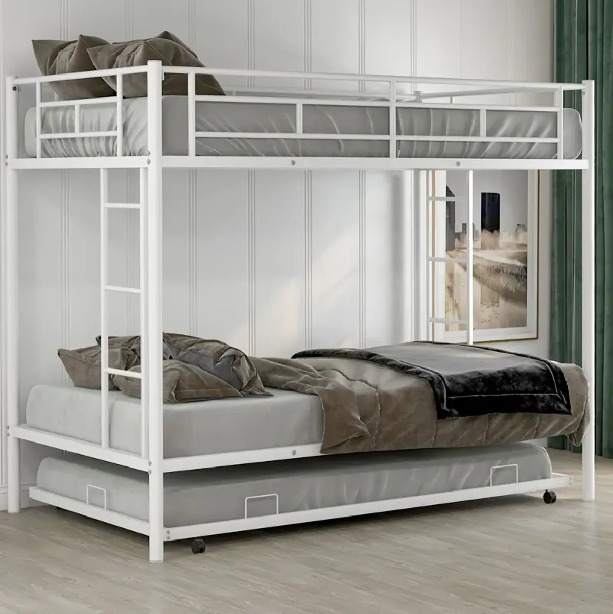 Twin Over Twin Bunk Bed With Trundle