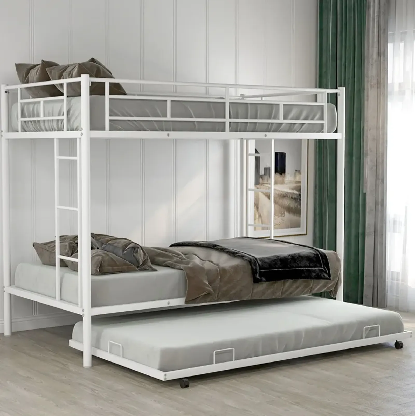 Twin Over Twin Bunk Bed With Trundle