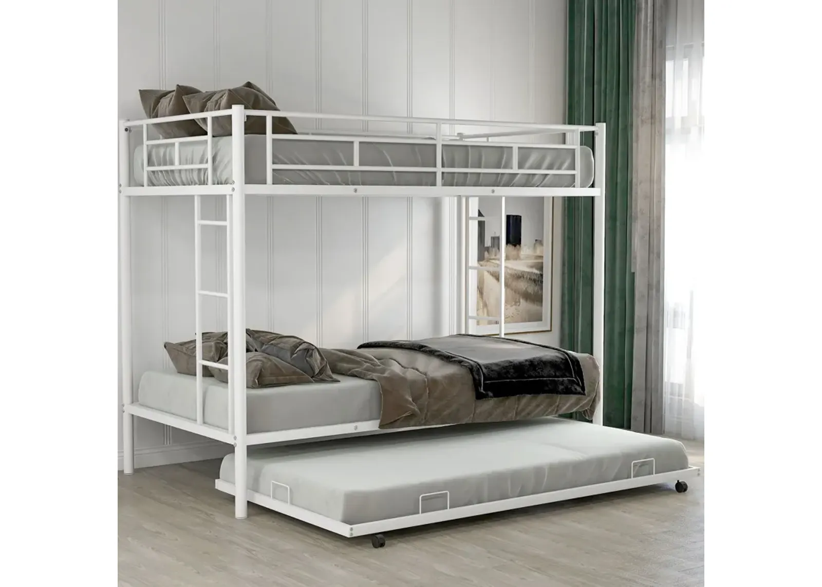 Twin Over Twin Bunk Bed With Trundle