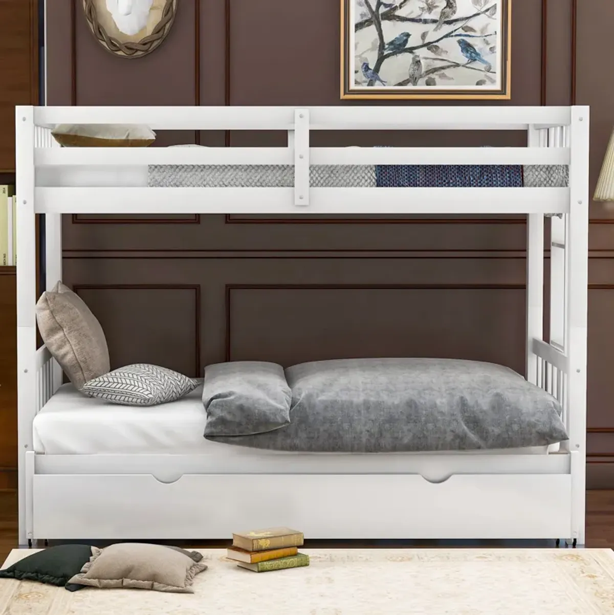 Twin Over Pull-Out Bunk Bed With Trundle