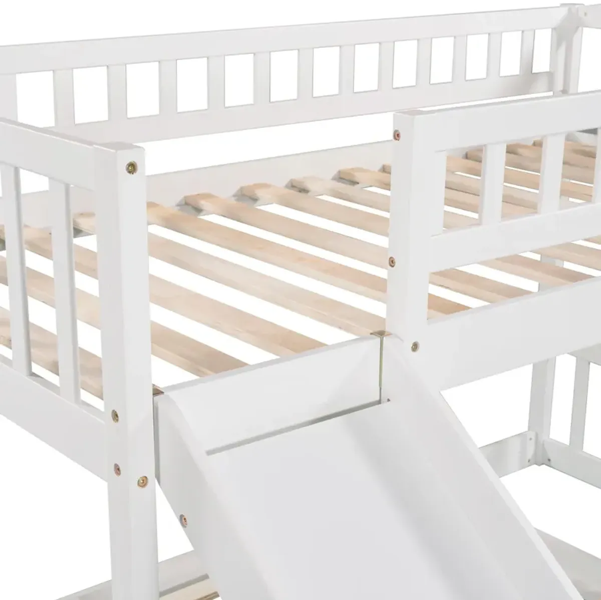 Twin Over Twin Stairway Bunk Bed With Two Drawers And Slide