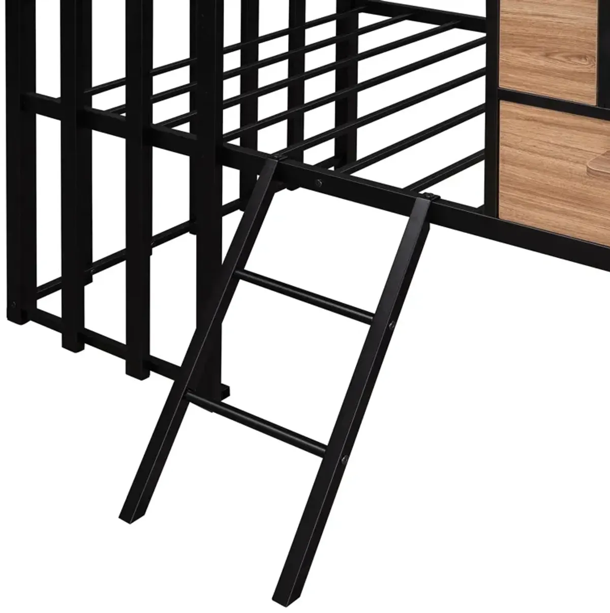 Twin Size Loft Bed With Roof, Window, Guardrail, Ladder