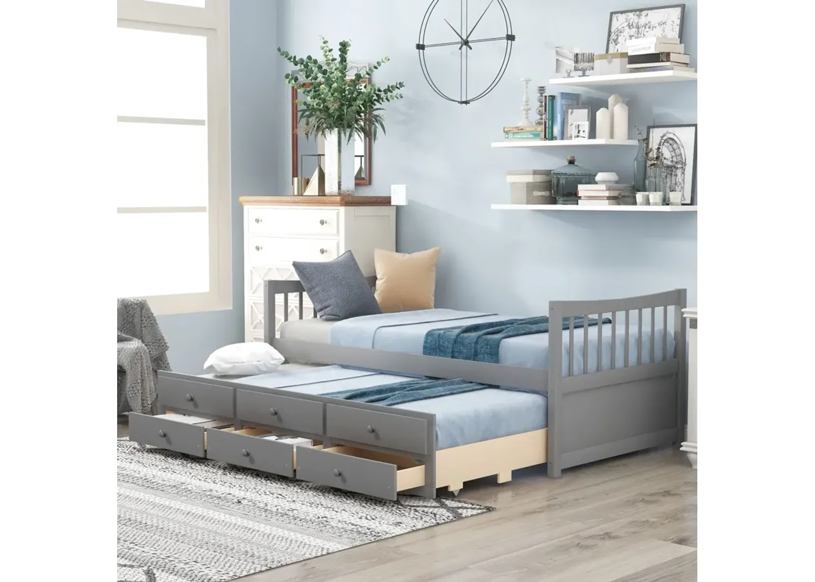 Twin Size Daybed With Trundle And Drawers