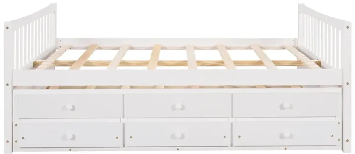 Full Size Daybed With Twin Size Trundle And Drawers, Full Size