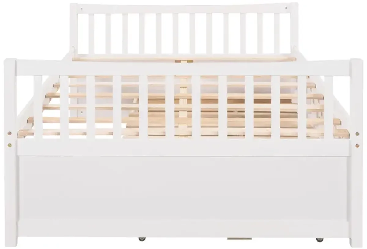 Full Size Daybed With Twin Size Trundle And Drawers, Full Size