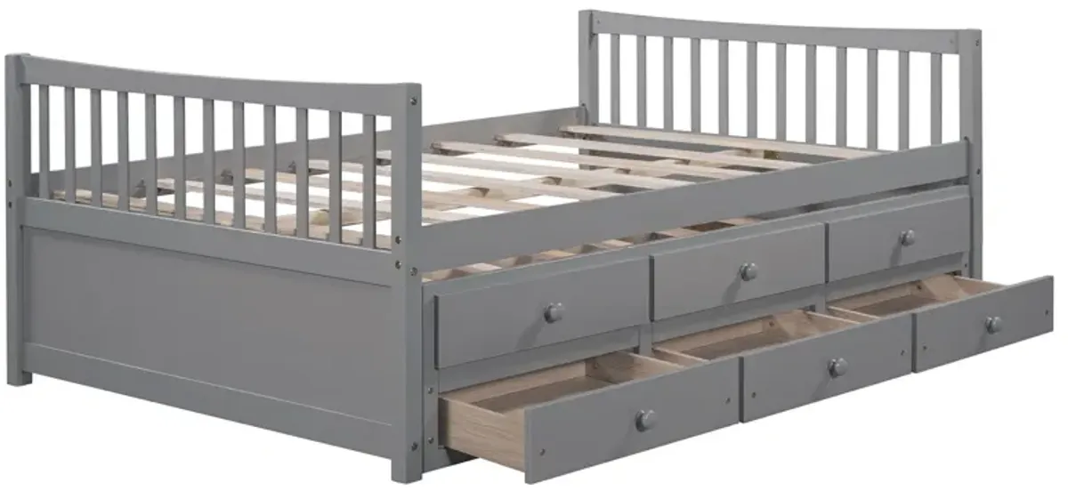 Full Size Daybed With Twin Size Trundle And Drawers, Full Size