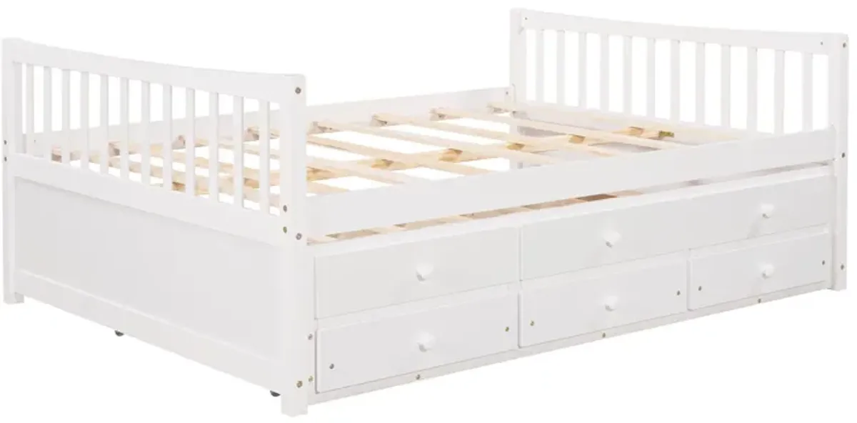 Full Size Daybed With Twin Size Trundle And Drawers, Full Size