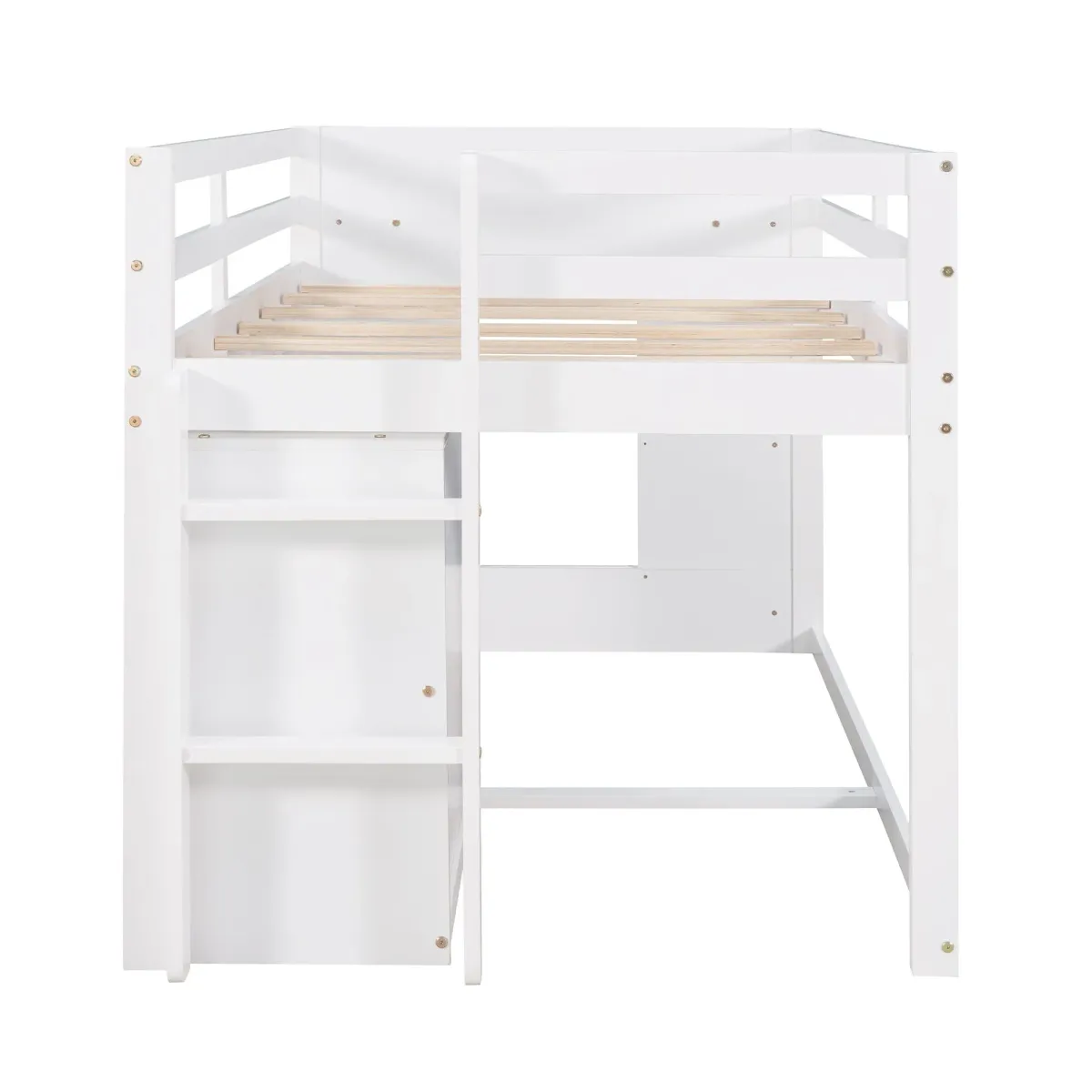 Twin Size Loft Bed With Cabinet And Shelf