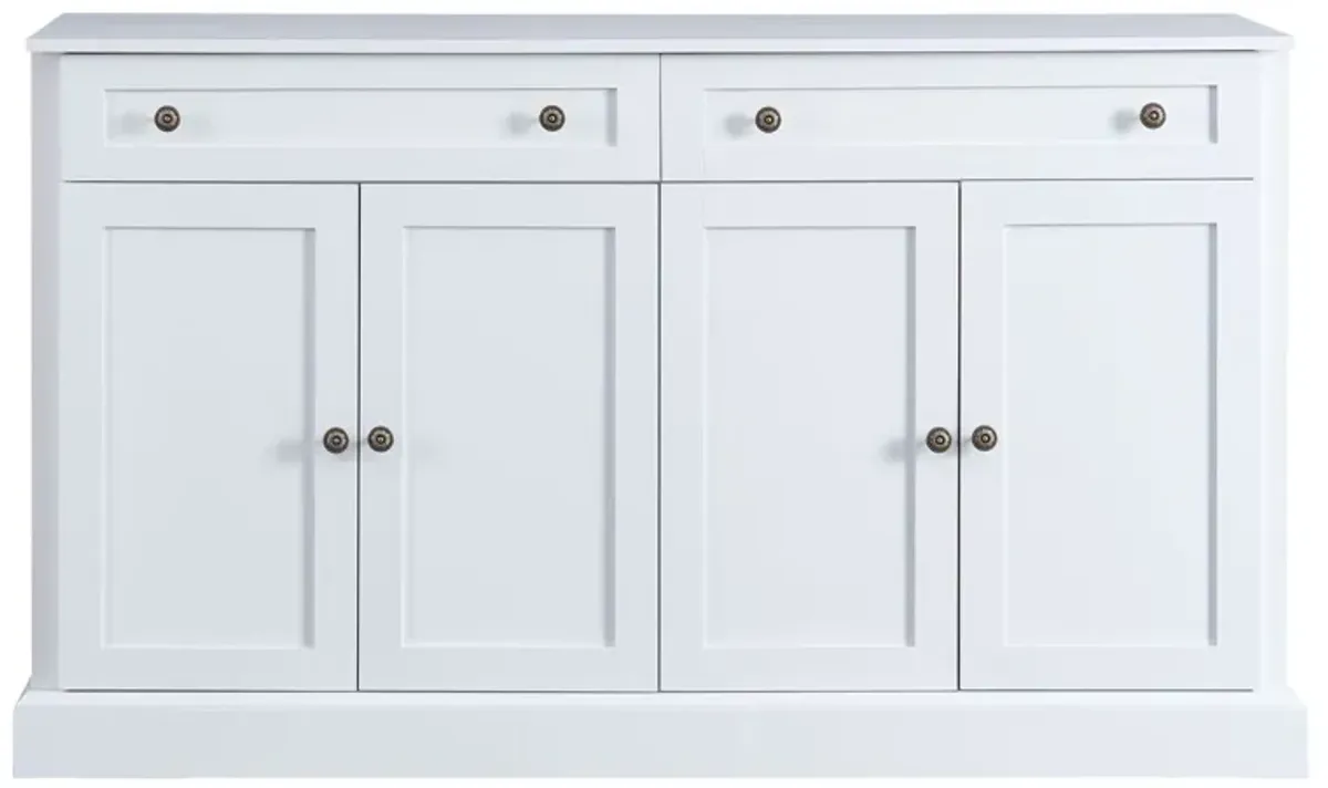 Kitchen Sideboard Storage Buffet Cabinet With 2 Drawers & 4 Doors Adjustable Shelves For Dining Room, Living Room