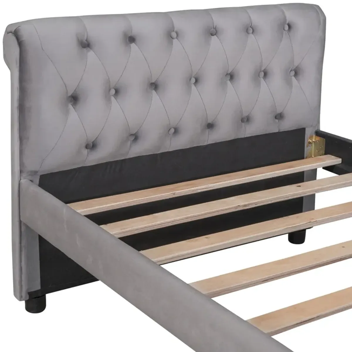 Upholstered Daybed With Drawers, Wood Slat Support