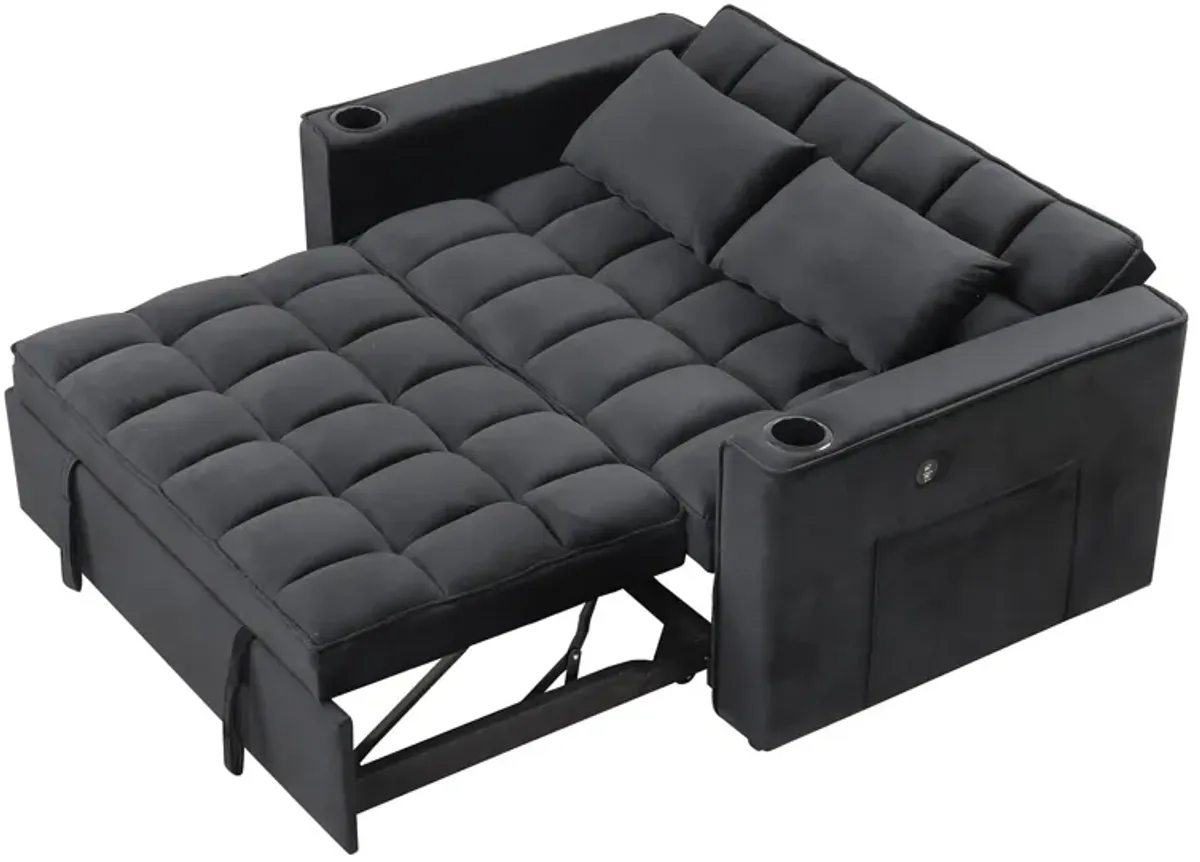 Multi Functional Sofa Bed With Cup Holder And USB Port For Living Room Or Apartments