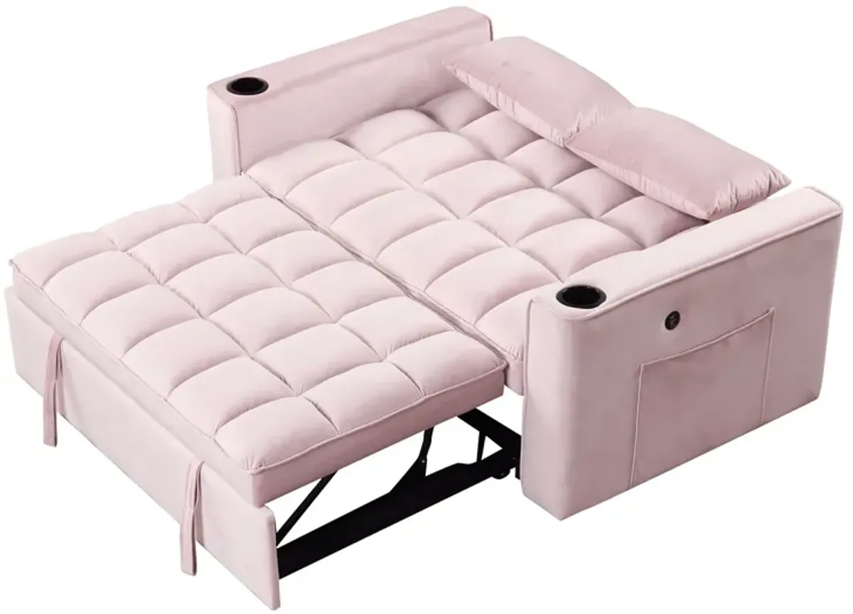 Multi Functional Sofa Bed With Cup Holder And USB Port For Living Room Or Apartments