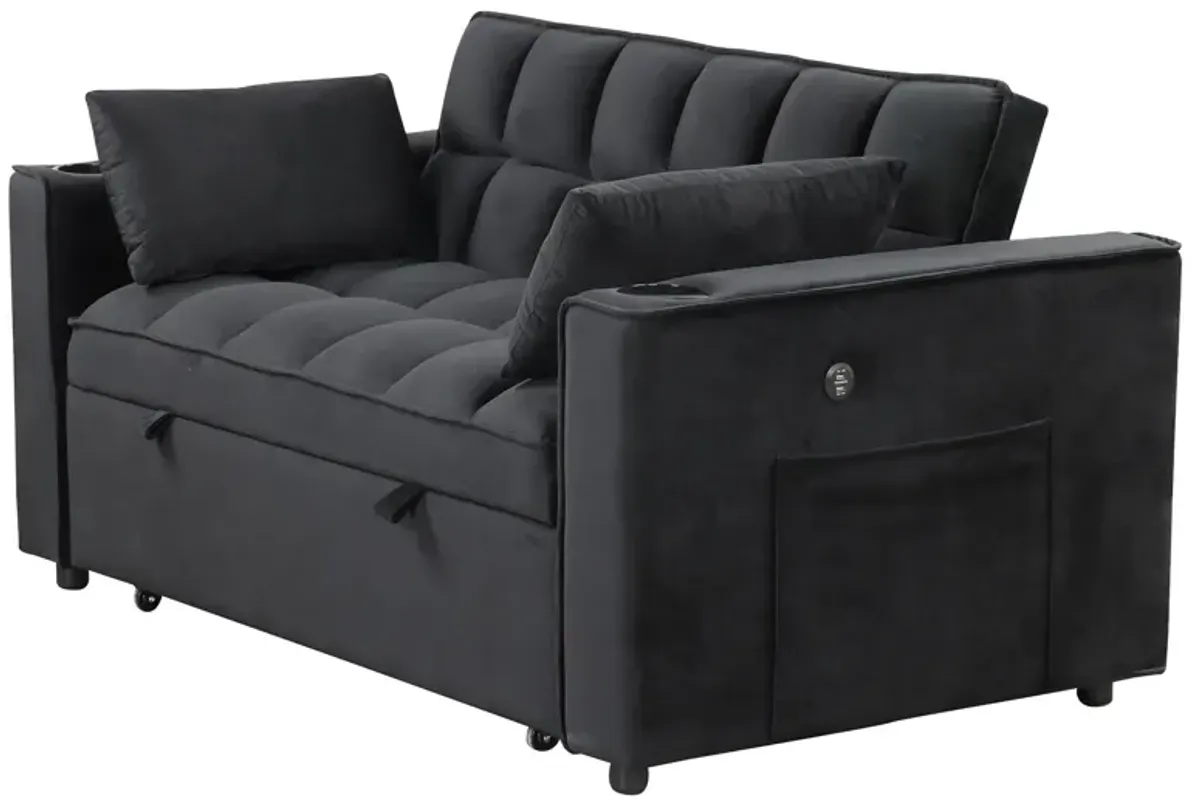 Multi Functional Sofa Bed With Cup Holder And USB Port For Living Room Or Apartments