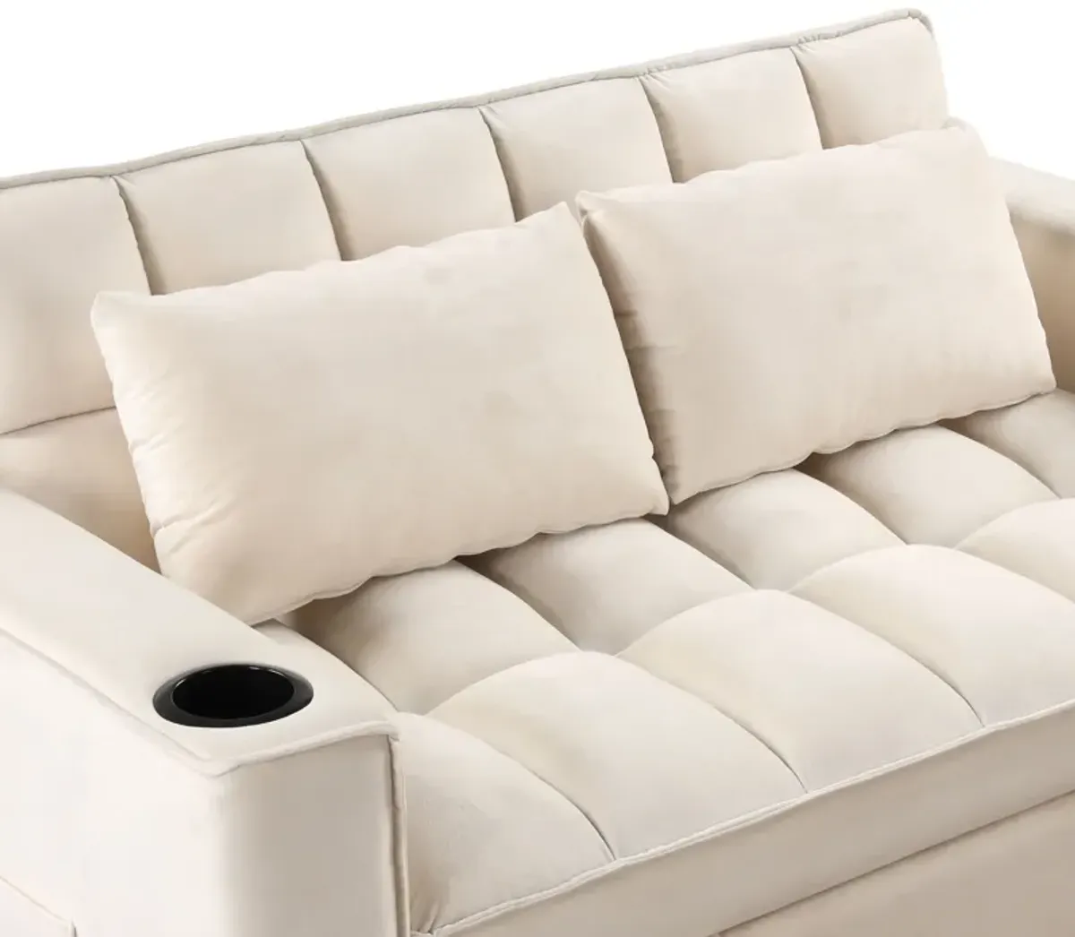 Multi Functional Sofa Bed With Cup Holder And USB Port For Living Room Or Apartments