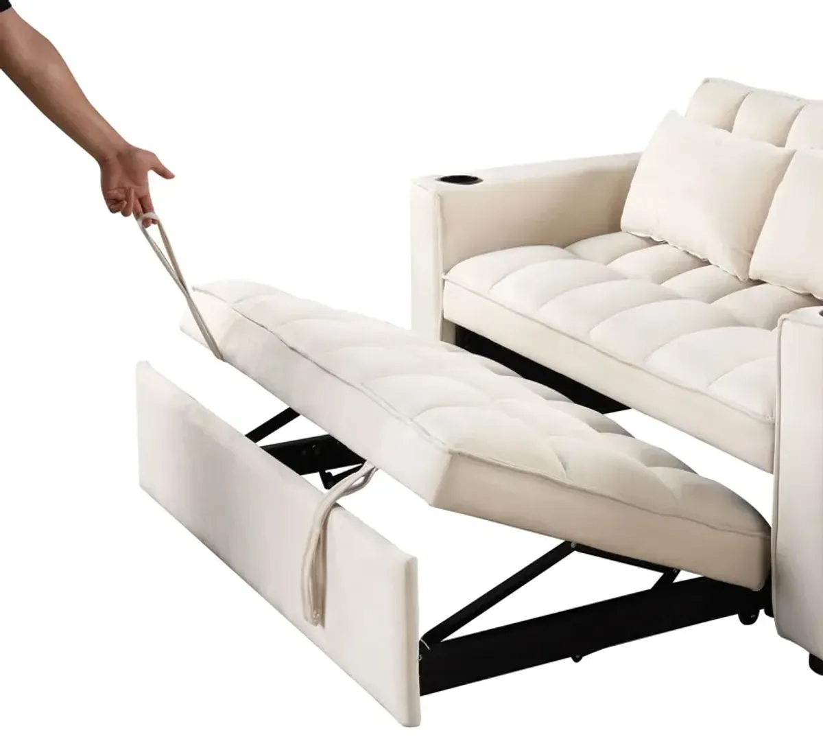 Multi Functional Sofa Bed With Cup Holder And USB Port For Living Room Or Apartments