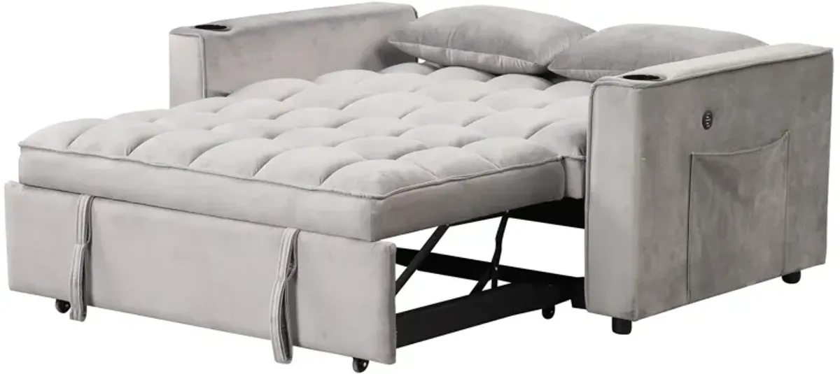 Multi Functional Sofa Bed With Cup Holder And USB Port For Living Room Or Apartments