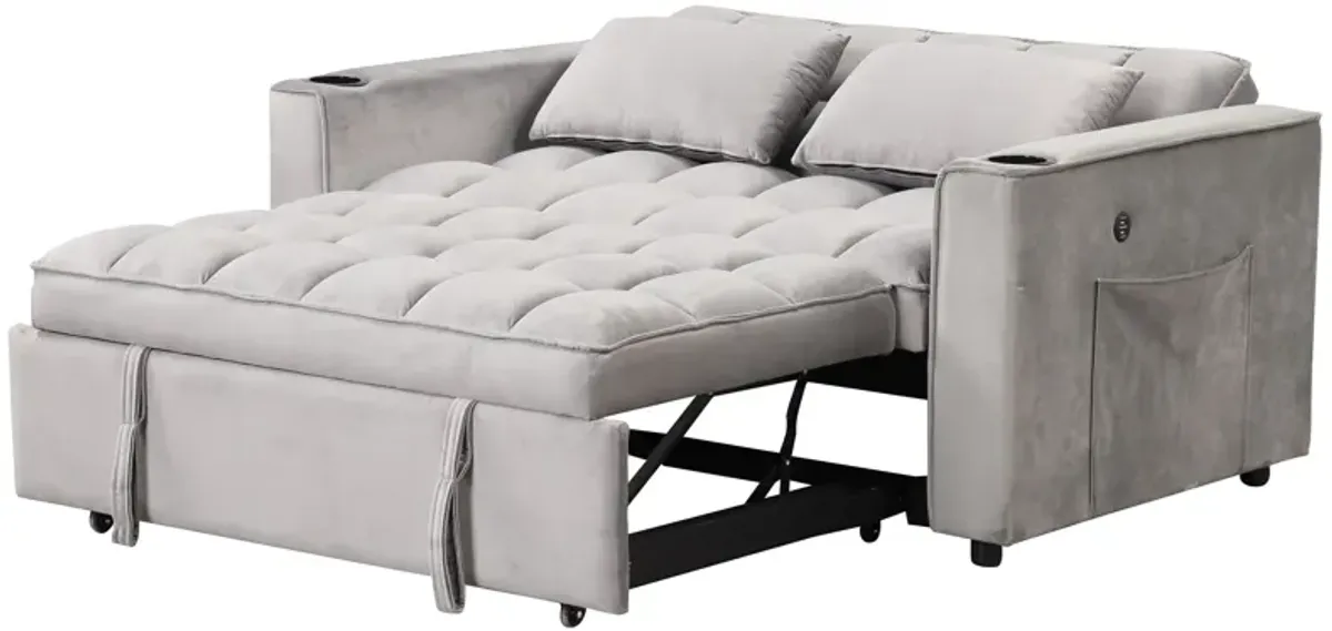 Multi Functional Sofa Bed With Cup Holder And USB Port For Living Room Or Apartments