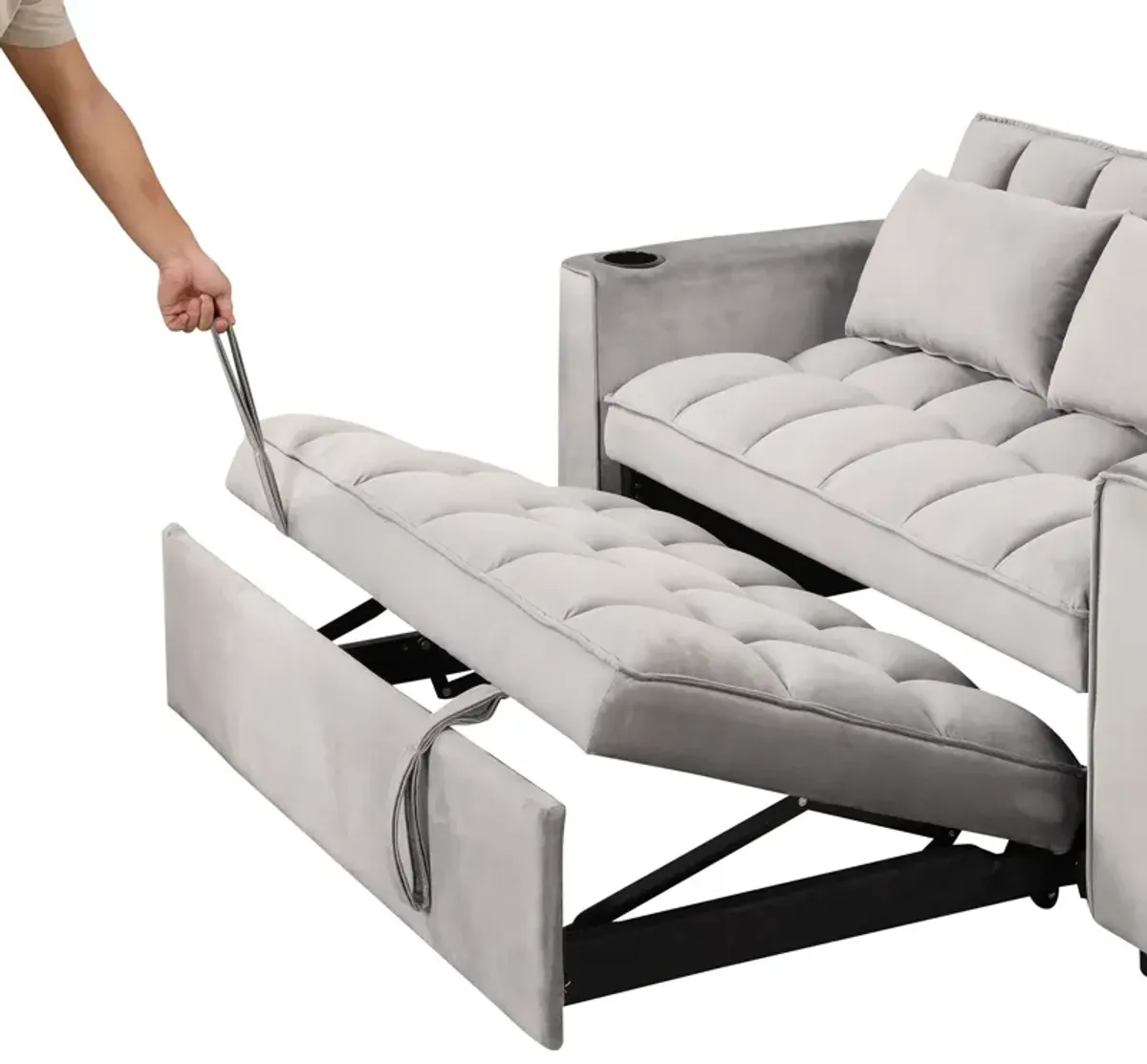 Multi Functional Sofa Bed With Cup Holder And USB Port For Living Room Or Apartments