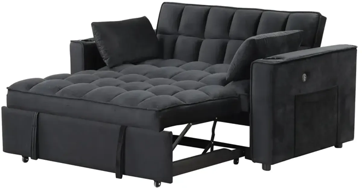 Multi Functional Sofa Bed With Cup Holder And USB Port For Living Room Or Apartments