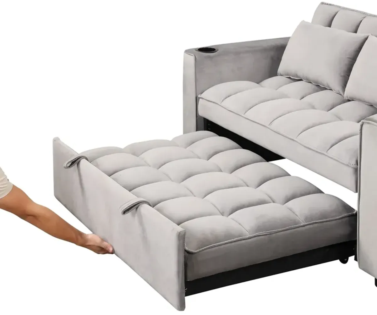 Multi Functional Sofa Bed With Cup Holder And USB Port For Living Room Or Apartments