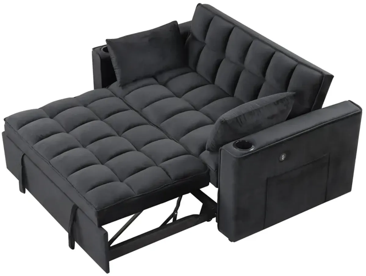 Multi Functional Sofa Bed With Cup Holder And USB Port For Living Room Or Apartments