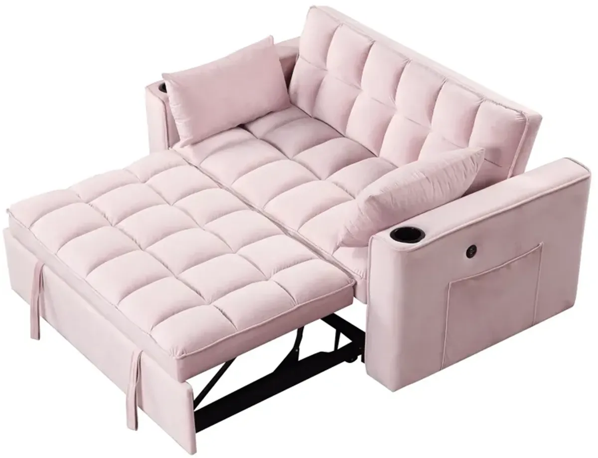 Multi Functional Sofa Bed With Cup Holder And USB Port For Living Room Or Apartments