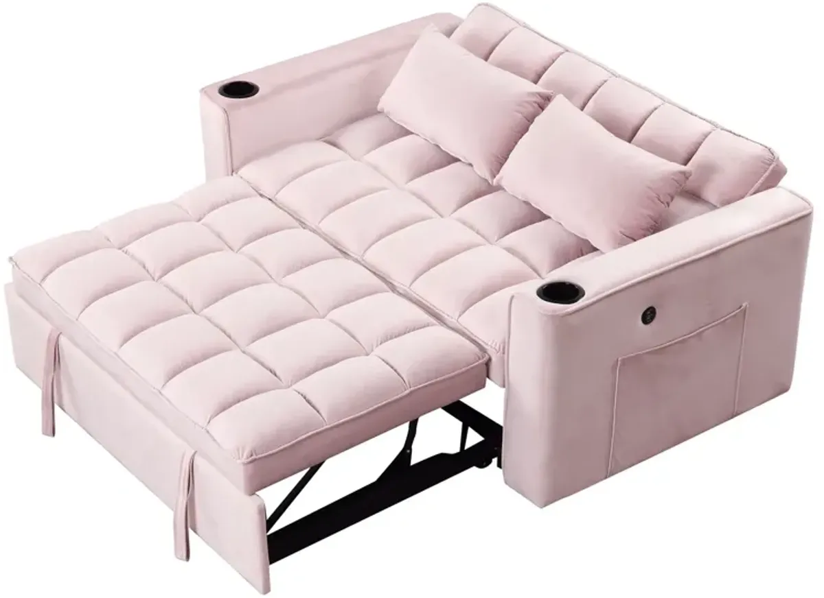 Multi Functional Sofa Bed With Cup Holder And USB Port For Living Room Or Apartments