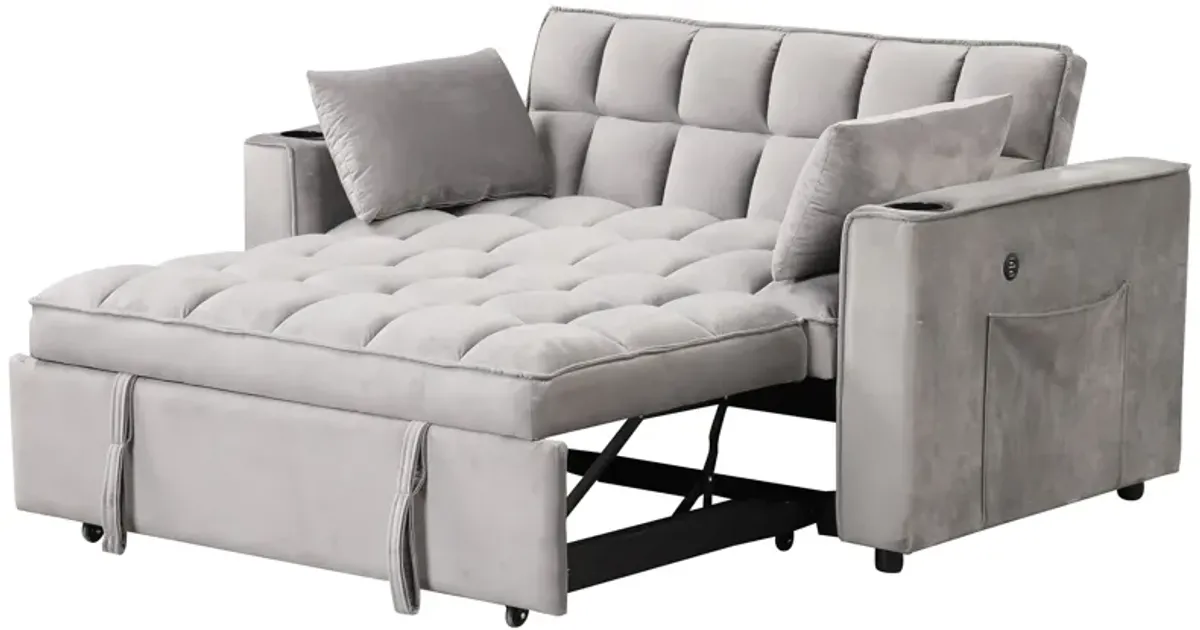 Multi Functional Sofa Bed With Cup Holder And USB Port For Living Room Or Apartments