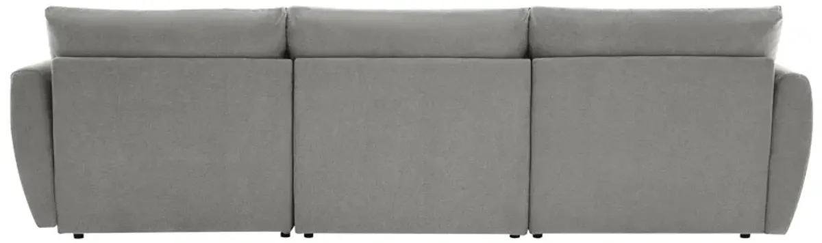 Convertible Sectional Sofa Couch 3 Seat L-Shaped Sofa With Movable Ottoman And USB For Apartment, Living Room, Bedroom