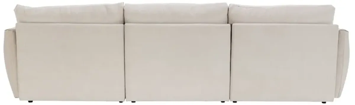 Convertible Sectional Sofa Couch 3 Seat L-Shaped Sofa With Movable Ottoman And USB For Apartment, Living Room, Bedroom