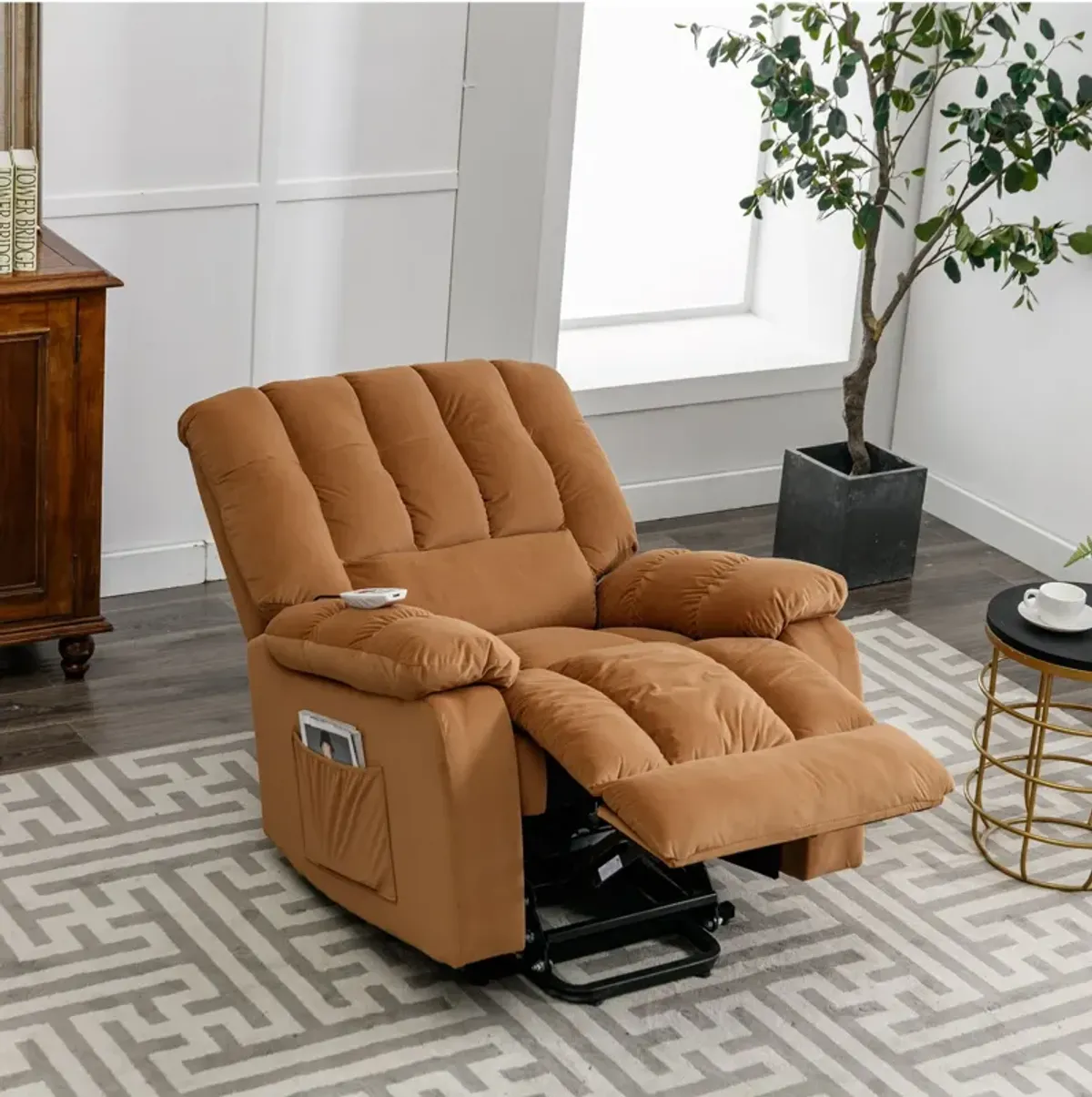 Massage Recliner Chair Electric Power Lift Recliner Chairs With Heat, Vibration, Side Pocket For Living Room Bedroom