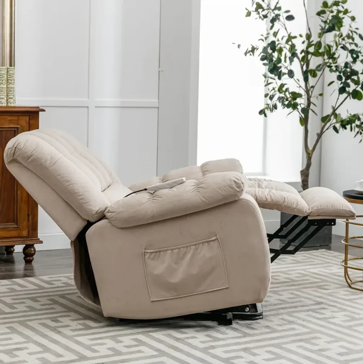 Massage Recliner Chair Electric Power Lift Recliner Chairs With Heat, Vibration, Side Pocket For Living Room Bedroom